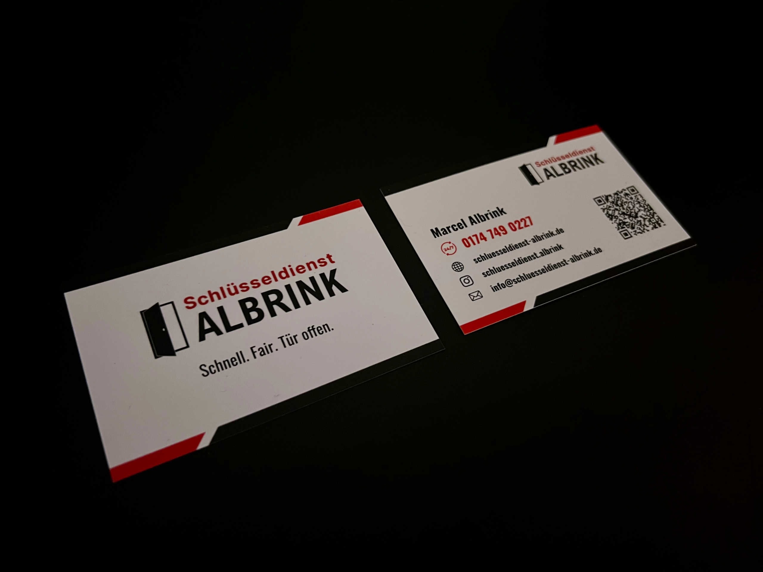 Neue Visitenkarten von Schlüsseldienst Albrink